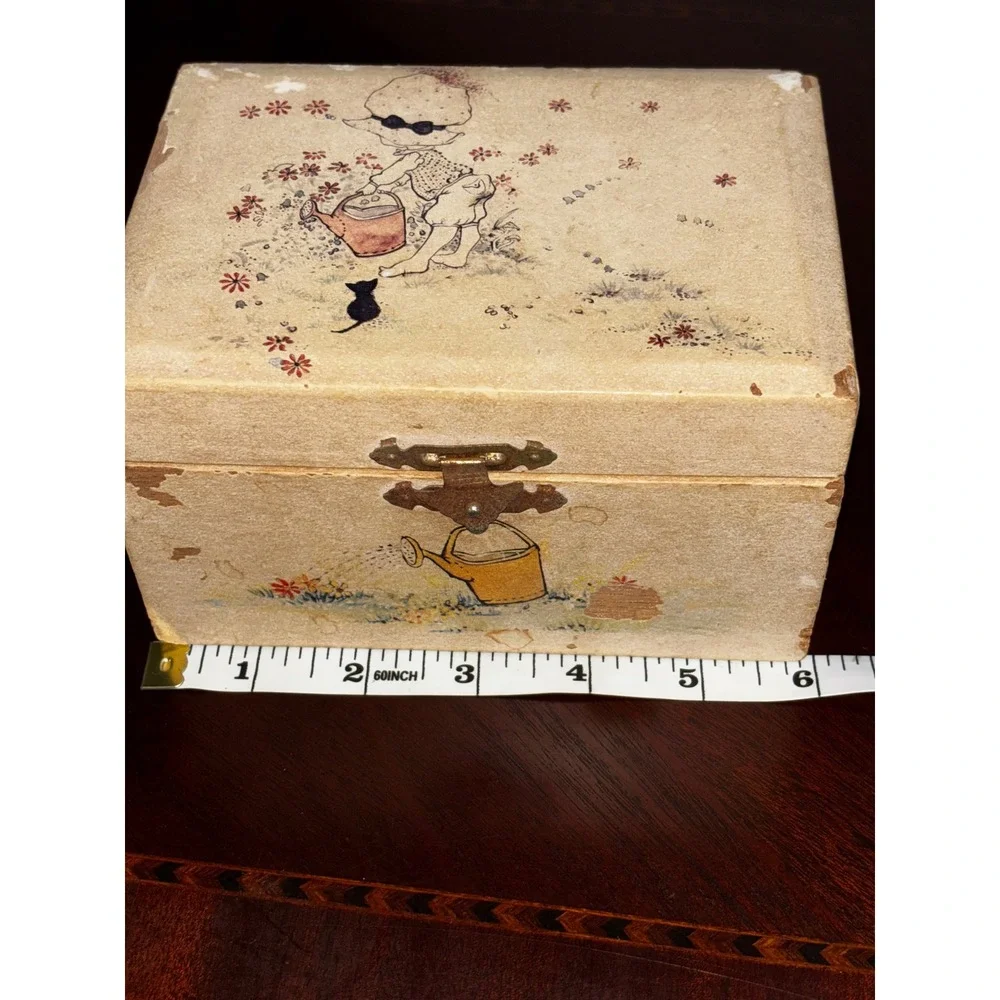 Vintage Ballerina Musical Jewelry Box Girl Pink‎ Satin
